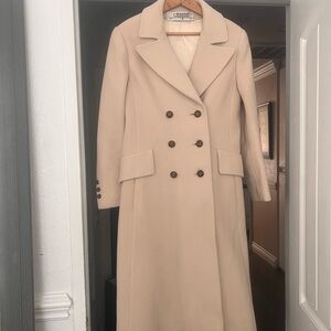 Elegant Cream Double-Breasted Coat
